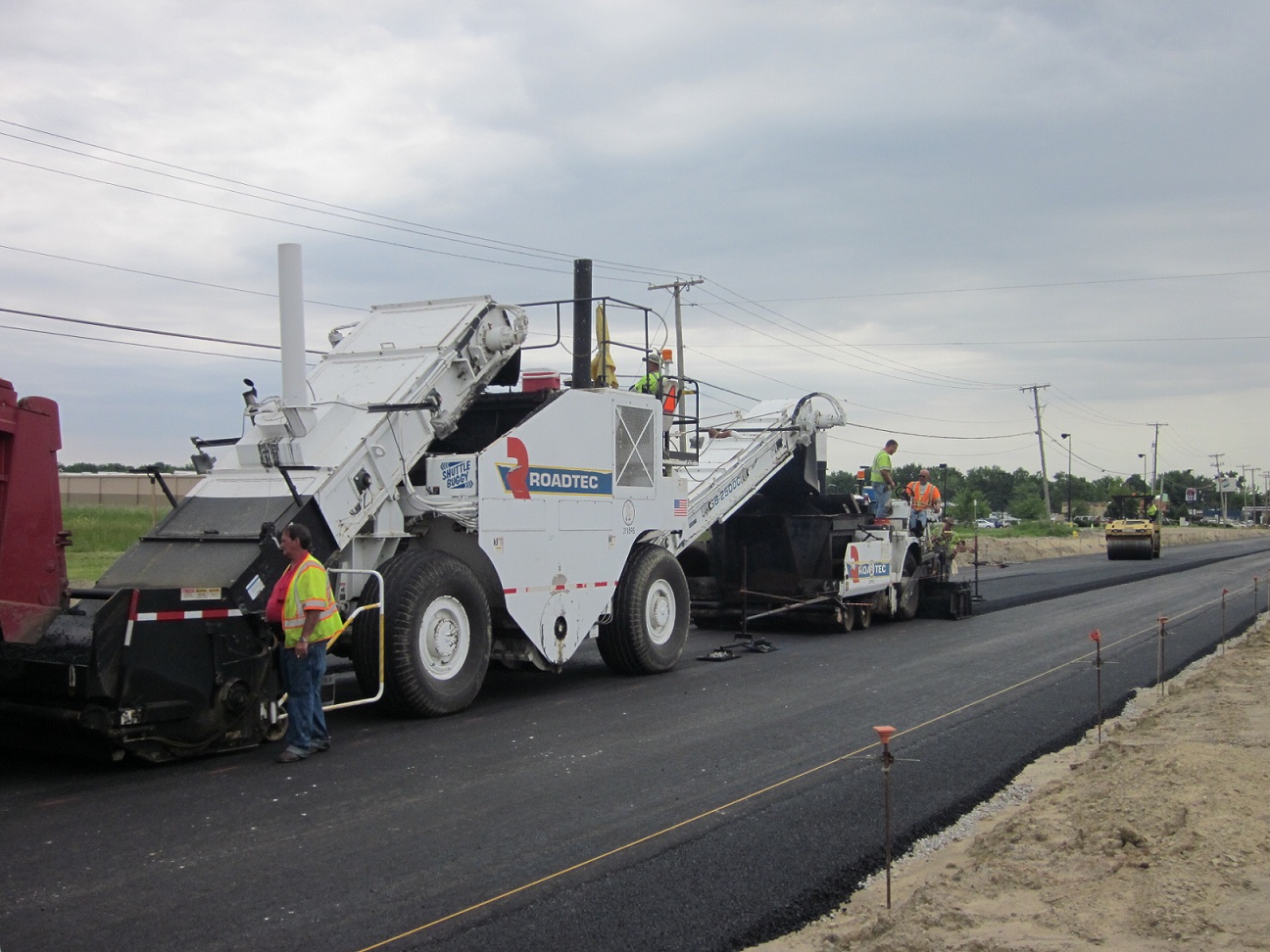 E & B Paving working on Lima Rd.